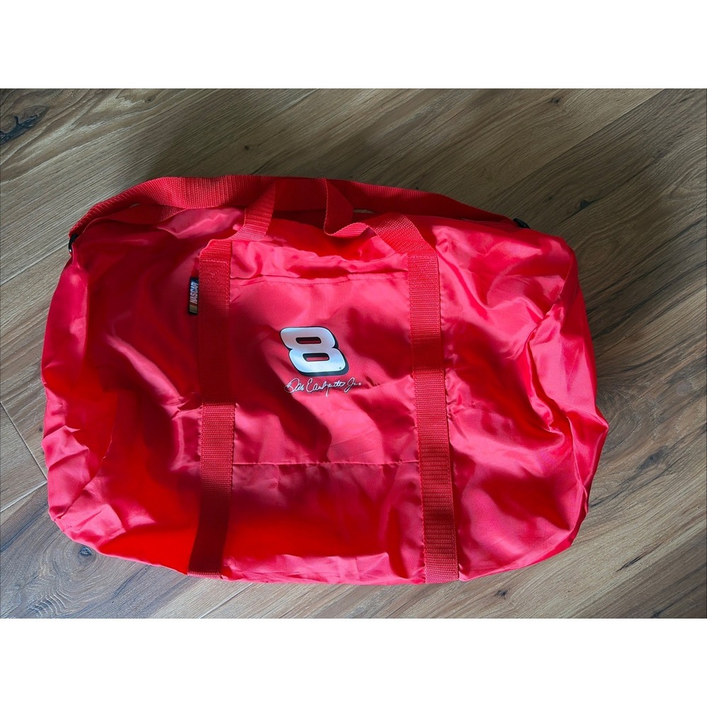 NASCAR Dale Earnhardt JR 8 Duffel Bag Adjustable Straps Red Budweiser Vintage